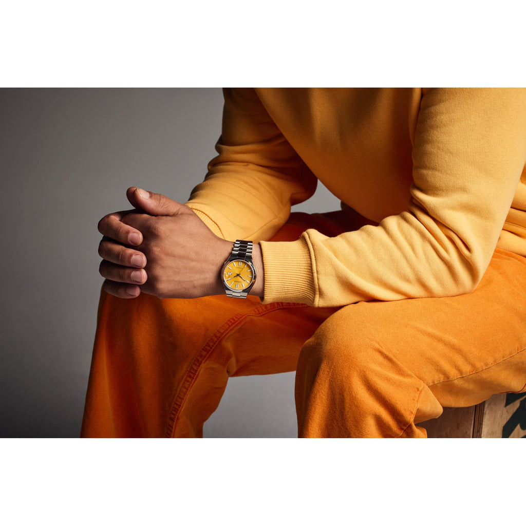 Citizen Men's Automatic Tsuyosa Sport Luxury Watch, Yellow Dial, Stainless Steel Bracelet and Case (Model: NJ0150-56Z)