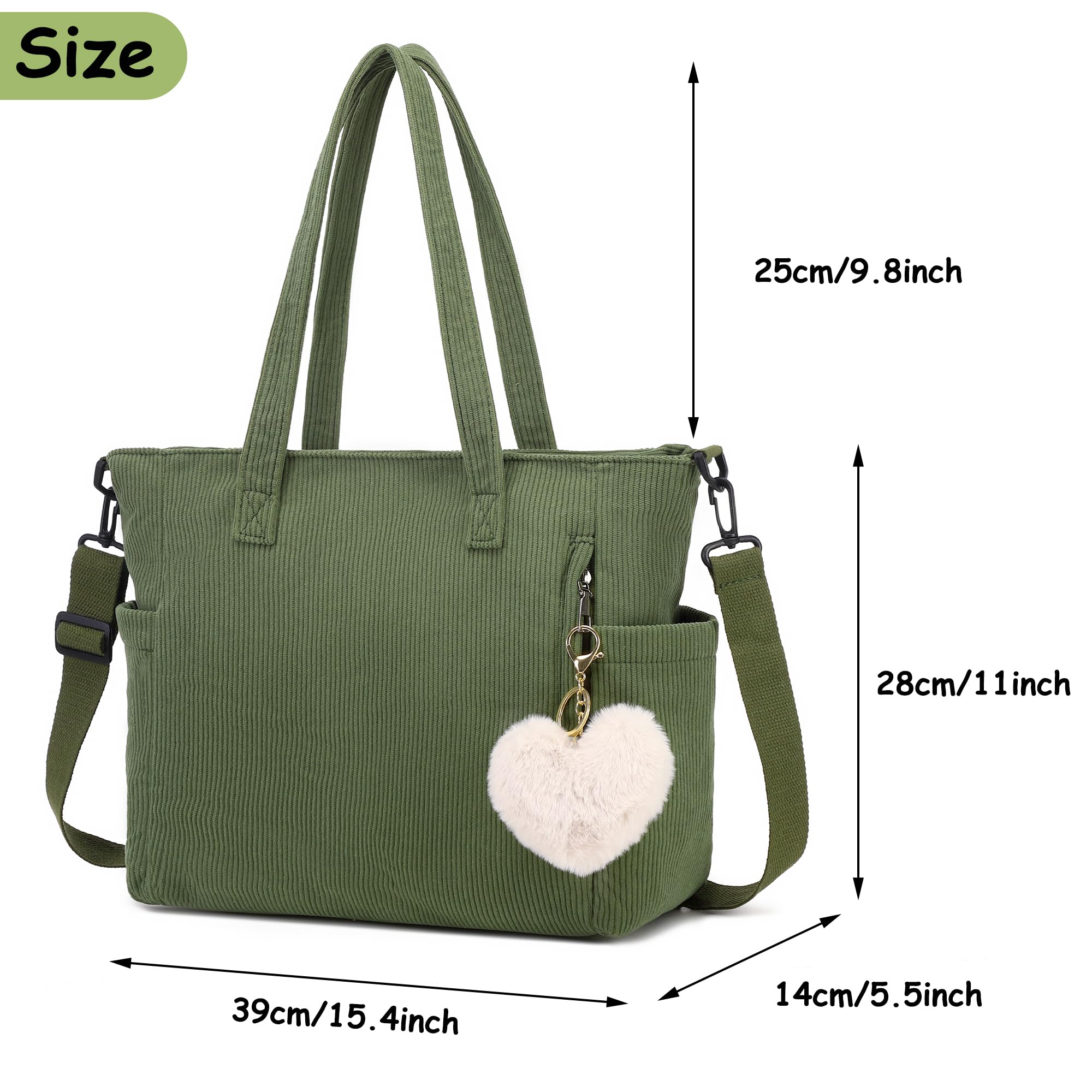 Makukke Corduroy Totes Bag Women - Shoulder Hobo Bag Handbags Crossbody Bag Shopping Purses (Ribbon)