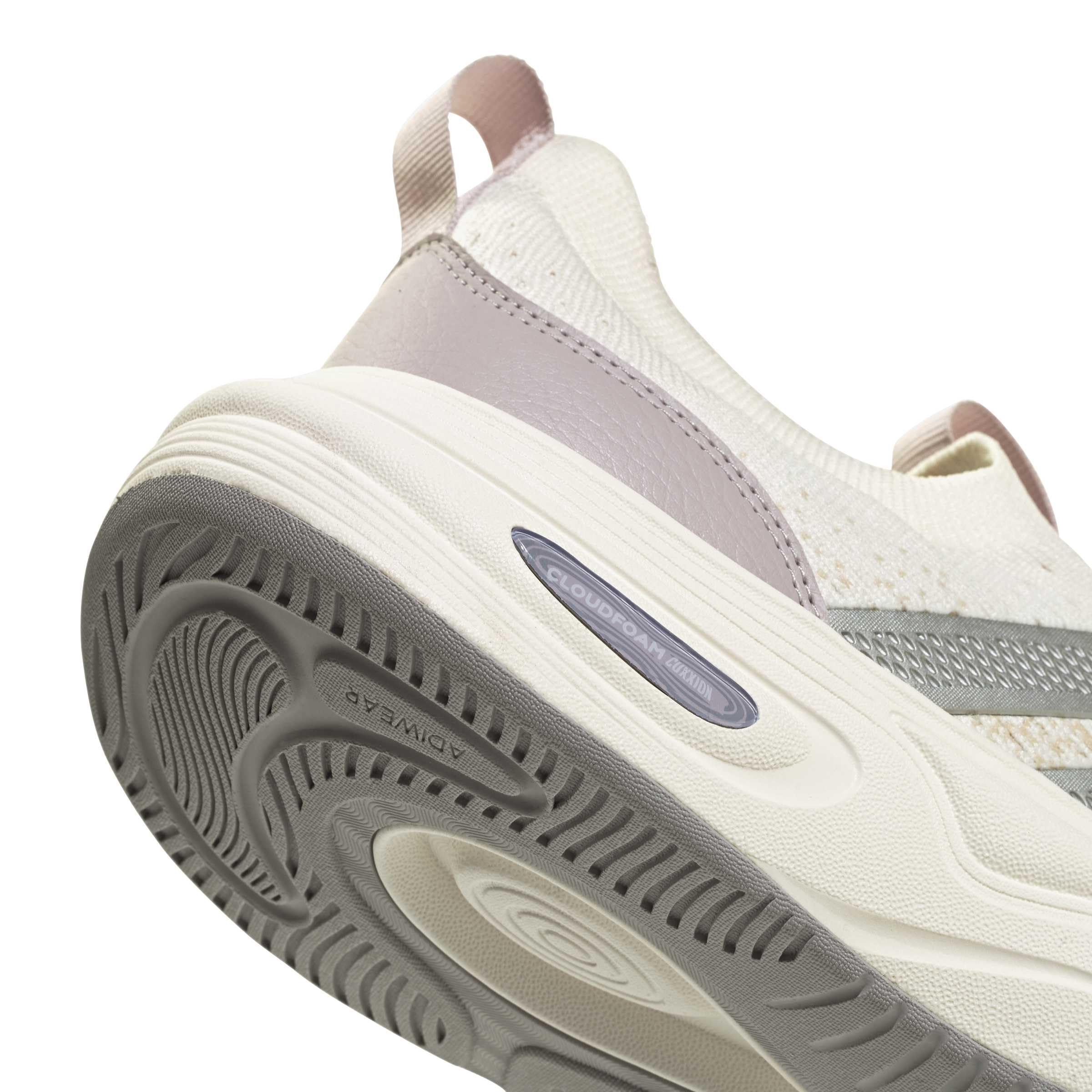 adidas Women's Cloudfoam Cuxxion - Sock, White/Matte Silver/Ice Purple, 8