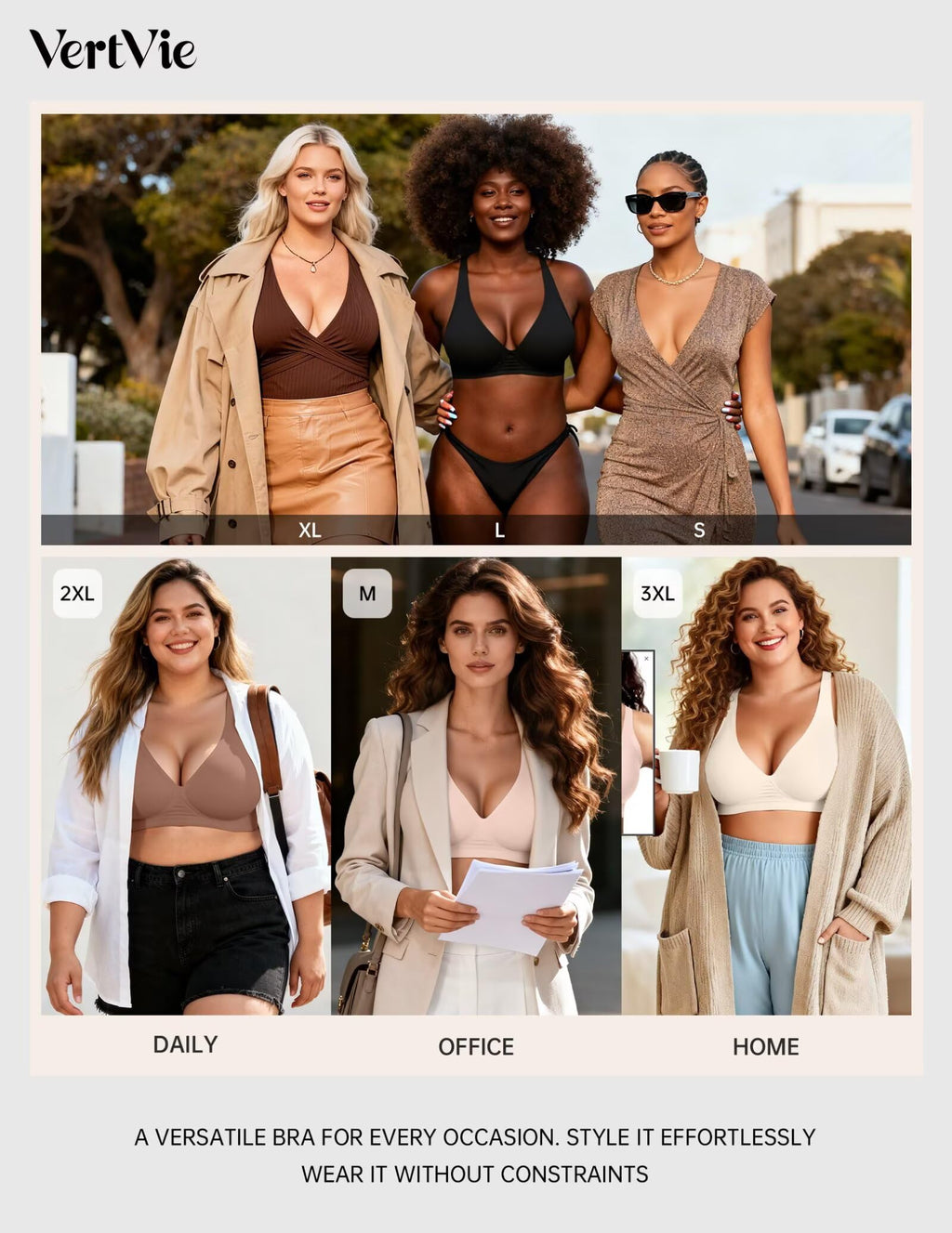 Vertvie Jelly Wireless Bras for Women Push Up Plunge Seamless T-Shirt Bras No Underwire Supportive Full Coverage Bralettes(Skin Color,Large)