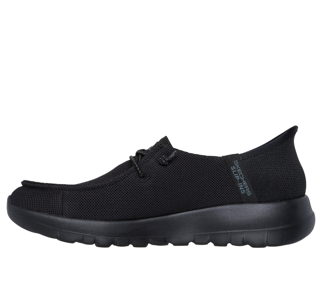 Skechers Women's Hands Free Slip-Ins Go Walk Joy Moc Toe Casual Shoe, Black/Black, 11 Wide US