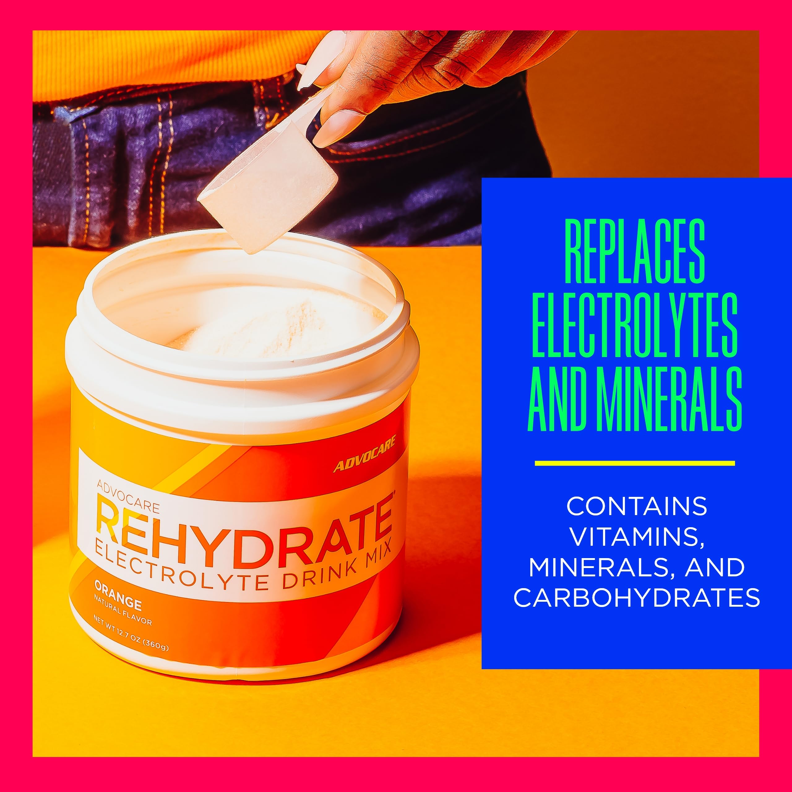 AdvoCare Rehydrate - Electrolyte Drink Mix - Includes Magnesium, Sodium, Potassium & Calcium - Antioxidant & Amino Acid Fortified - Supports Hydration & Recovery - Orange, 12.7 oz