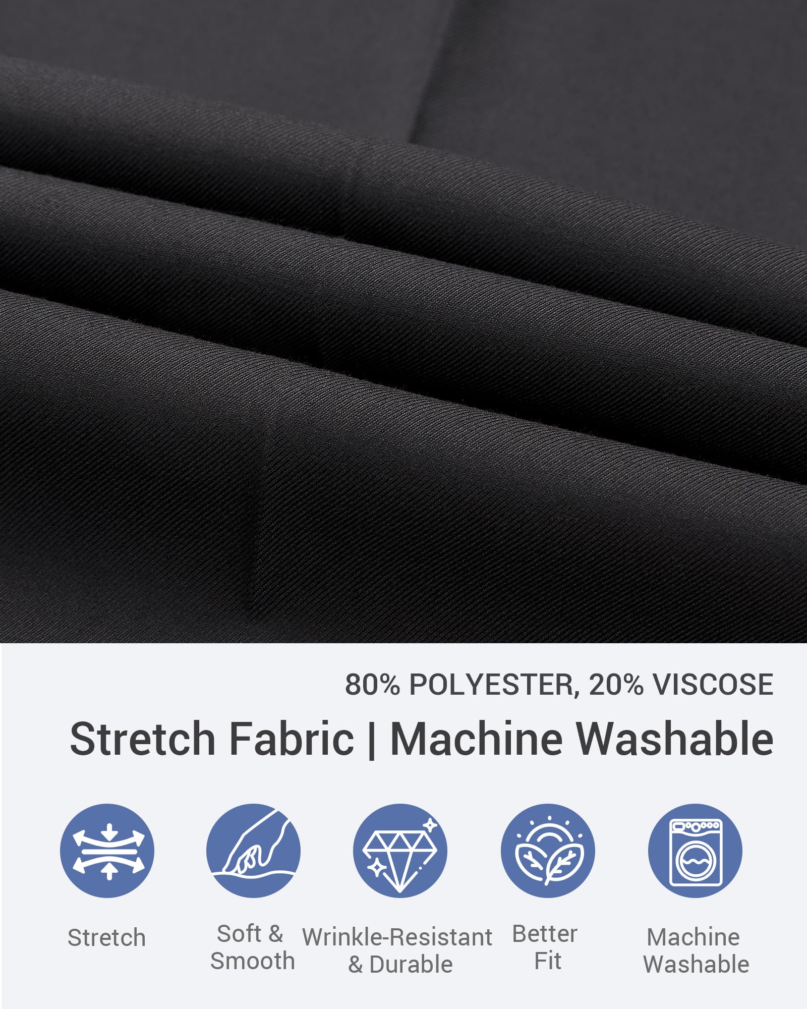 Men’s Slim Fit 2 Piece Suit Set, Stretch & Machine Washable, Single Breasted Business Formal Suit for Office & Wedding Guest