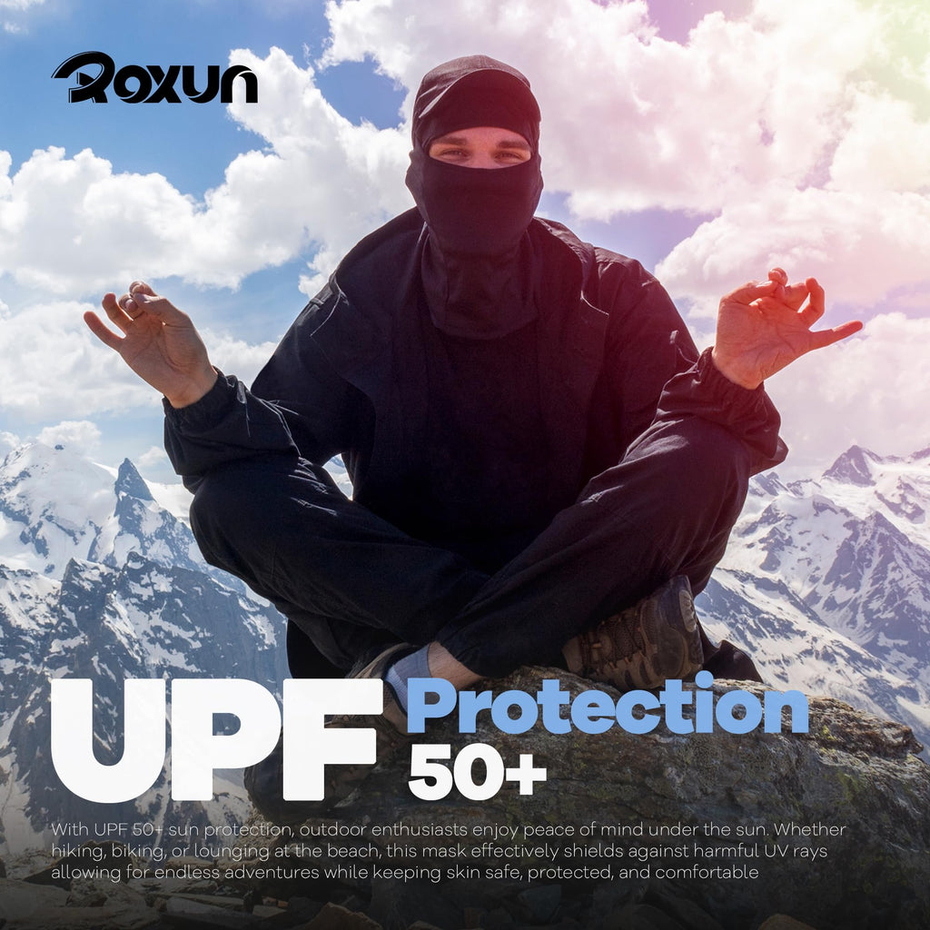 ROXUN Ski Mask Balaclava Shiesty, Motorcycle Winter Windproof Warmth UV Protector for Men/Women Black
