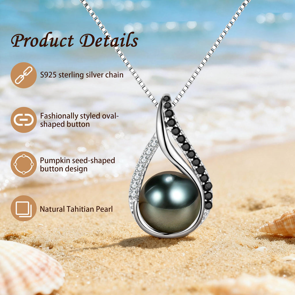 Valentines Gifts For Her Women-Wife- Real Tahitian-Pearl-Necklace, Anniversary Birthday Gifts for Wife Christmas - Mother's Day Gift for Mom - Companion Necklace For Women Luxury Fine Jewelry