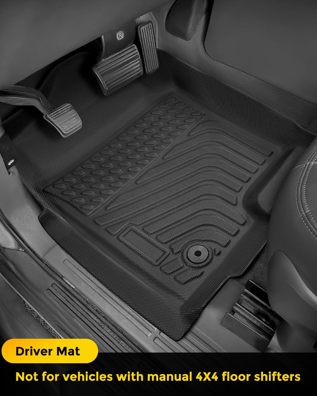 Car Floor Mats for Chevy Silverado: for Silverado/GMC Sierra 1999-2007 Crew Cab| for Suburban/Yukon XL 2000-2006| for Escalade/Avalanche 2002-2006 All Weather Truck Custom Accessories Front Rear Liner