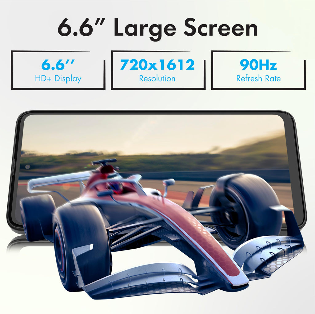 NUU N10 Basic Cell Phone for T-Mobile, Mint, Metro, Qlink, Tello and More 4GB/128GB, Perfect for Teenagers, Dual SIM 4G, Octa-Core 6.6" 90Hz HD+, Unlocked Phones Android Phone 15, US Warranty (Black)