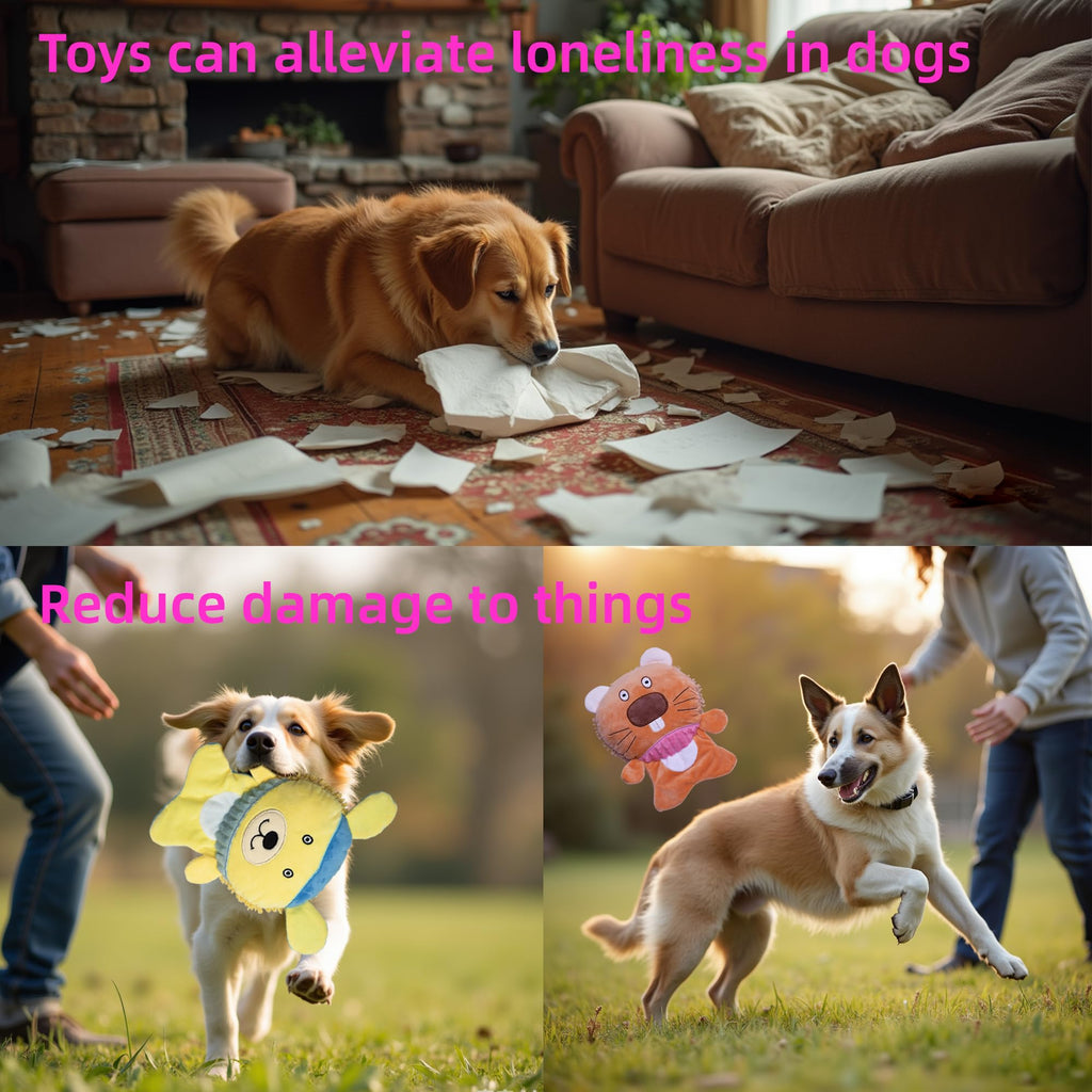 GZQKUSO 5-Pack Squeaky Dog Toys, Stuffed Plush Dog Toys with Squeak Crinkle Sounds to Keep Dogs Busy, Puppy Toys for Small, Medium, and Large Dogs
