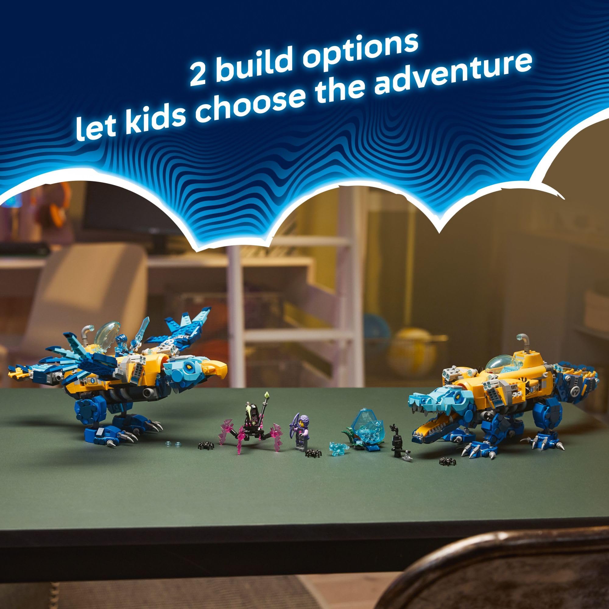LEGO DREAMZzz Crocodile Submarine Building Toy for Boys & Girls - Pretend Play Set for Kids, Ages 8+, W/2 Build Options - Includes 3 Minifigures & Treasure Creature - Gift Idea for Birthdays - 71512