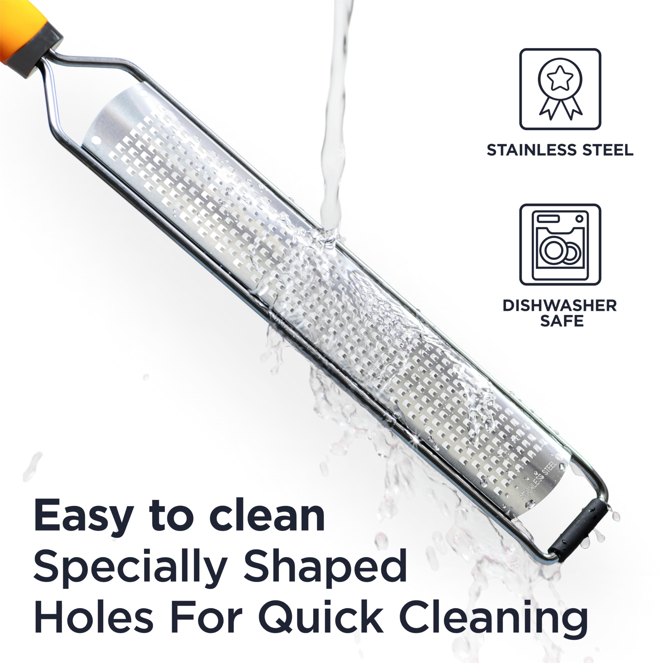 Deiss PRO Lemon Zester & Heavy Duty Cheese Grater & Vegetable Grater - Parmesan Cheese Lemon, Garlic, Nutmeg, Chocolate, Fruits, Vegetables, Ginger Grater - Cheese Shredder & Stainless Steel Grater
