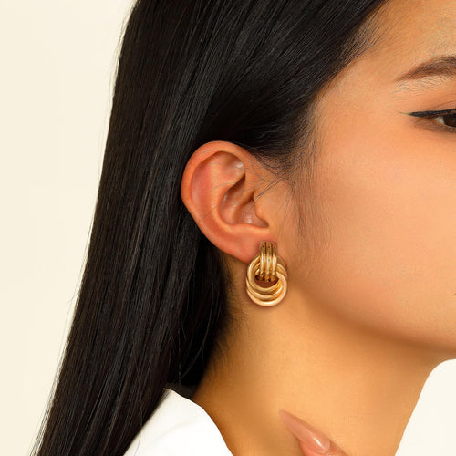 14K Gold Earrings for Women Trendy Gold Knot Earrings Chunky Knotted Drop Dangle Earring Statement Jewelry