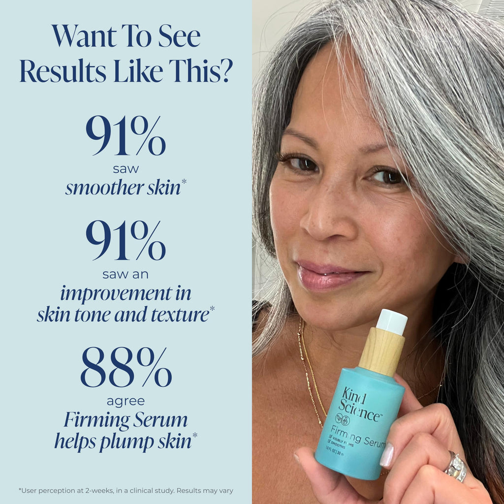 Kind Science Firming Serum, Anti Aging Face Treatment, Lightweight Facial Serum With Retinol Alternative Bakuchiol & Peptides, Fragrance Free, For Sensitive Skin and All Skin Types, 1 fl oz