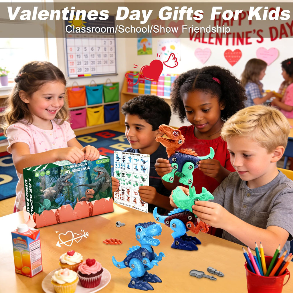 Laradola Dinosaur Toys for 3 4 5 6 7 8 Year Old Boys, Take Apart Dinosaur Toys for Kids 3-5 5-7 STEM Construction Building Kids Toy with Electric Drill, Party Christmas Birthday Gifts Boys Girls