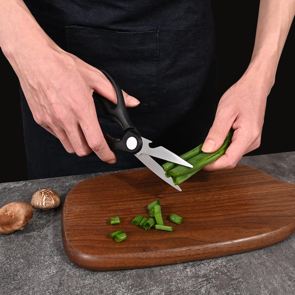 Knife Set, 15 Pieces Kitchen Knife Sets with Block, Built-in Sharpener, Dishwasher Safe, Ergonomic Handle, Knife Block Set for Chopping, Slicing, Dicing & Cutting, Black