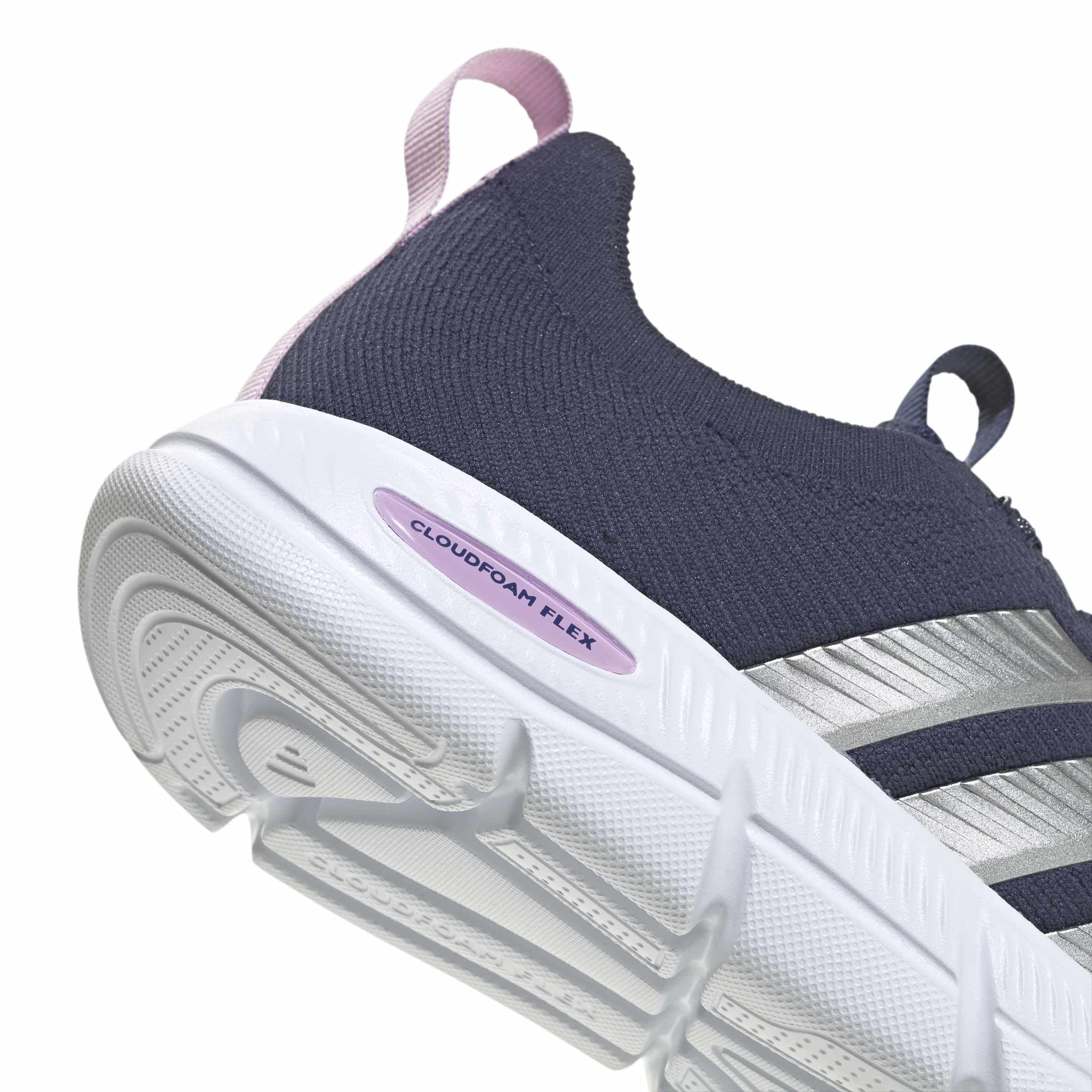 adidas Women's Cloudfoam Flex - Slounge, Dark Blue/Matte Silver/Bliss Lilac, 6.5
