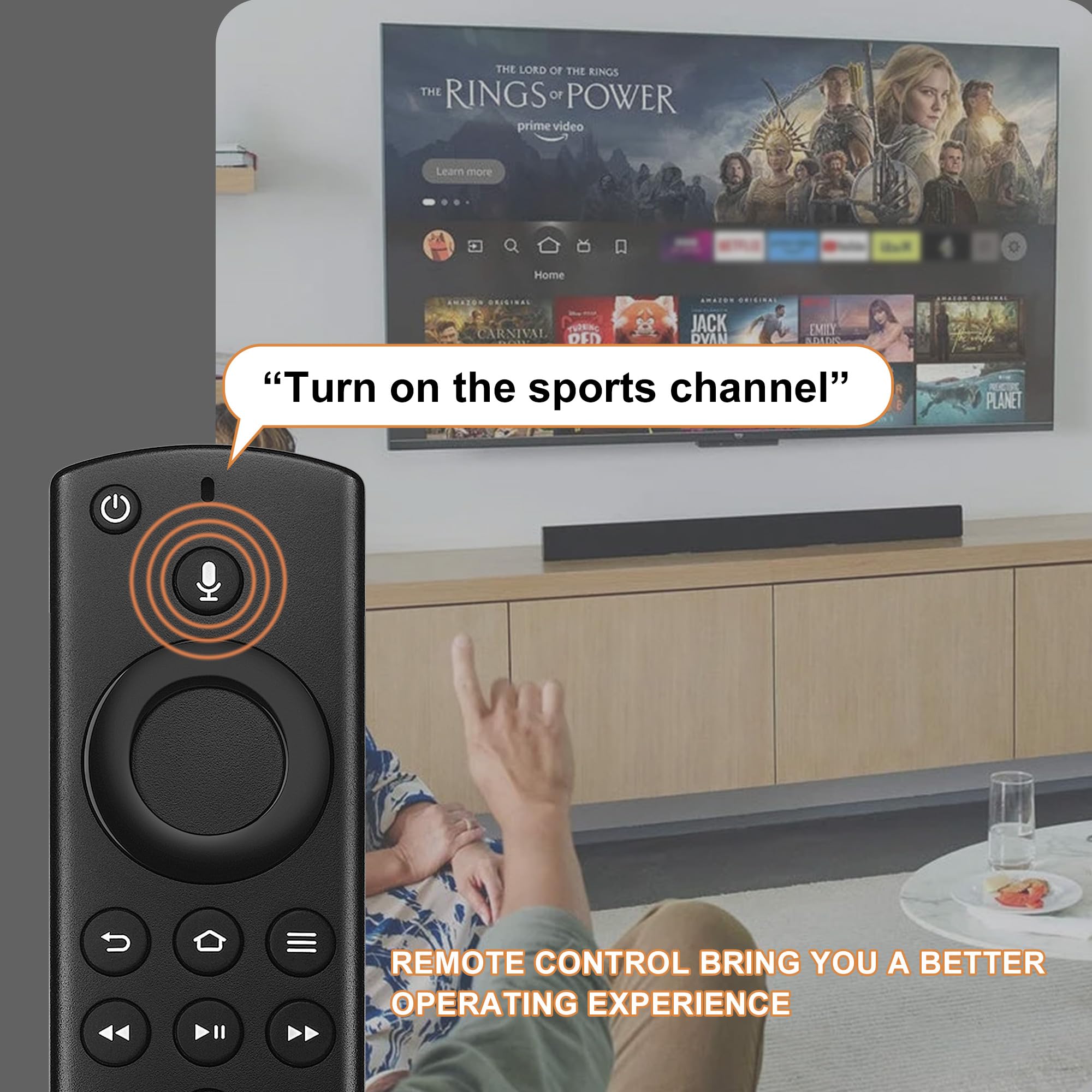 Replacement Voice Remote Control fit for Fire Smart TV Stick,TVs 4K,TV Cube(1st Ge/2nd Gen),Smart TVs(3rd Gen),Not for Samsung/Roku TV
