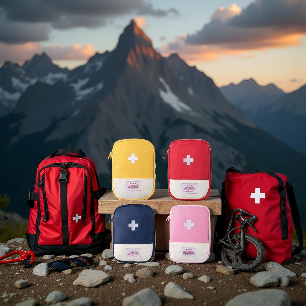 4 Pcs Travel First Aid Pouch, Empty Mini First Aid Pouch, Portable Outdoor First Aid Medical Rescue Bag Multi-Function Emergency Medicine Storage Organizer Bag Health and Household Supplies (Small)