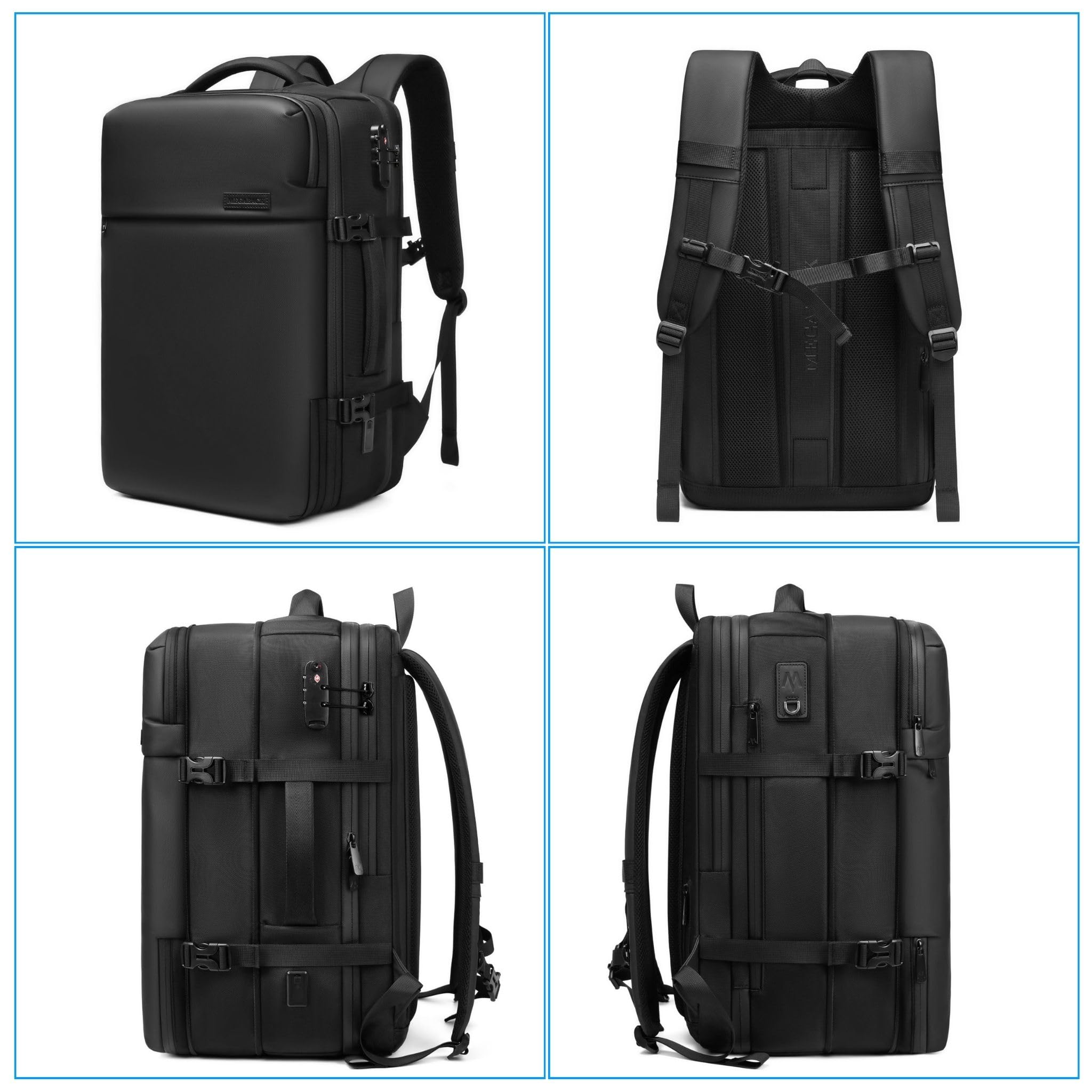 MEGABACK Vacuum Travel Backpack, 70L Expandable Air Vacuum Backpack for Travel, Vacpack Travel Vacuum Bags with Pump, TSA Lock, USB Charging Port, Waterproof