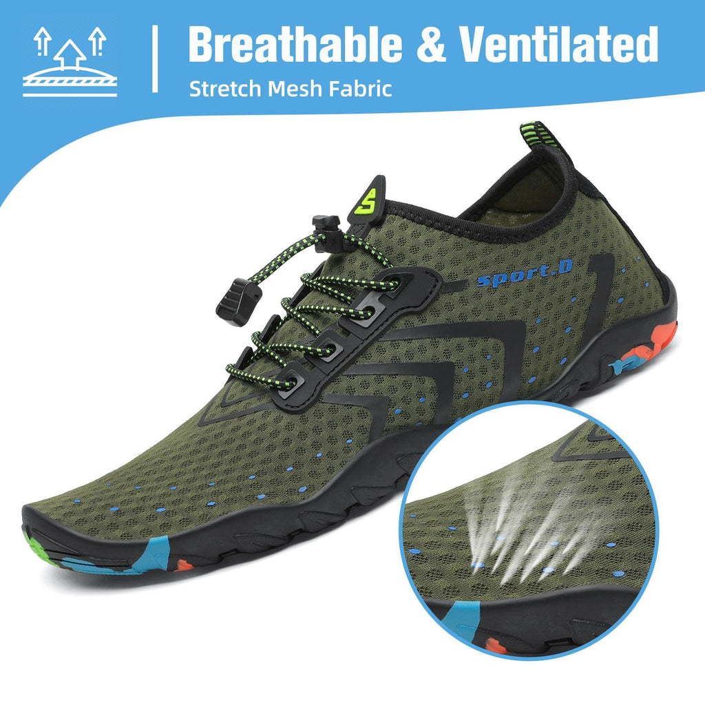 Mishansha Water Shoes for Women Men, Quick-Dry Barefoot Swim Shoes with Drainage Holes, Lightweight Aqua Shoe for Beach Pool River Boating Yoga Walking 12.5 Women/11 Men Fern Green