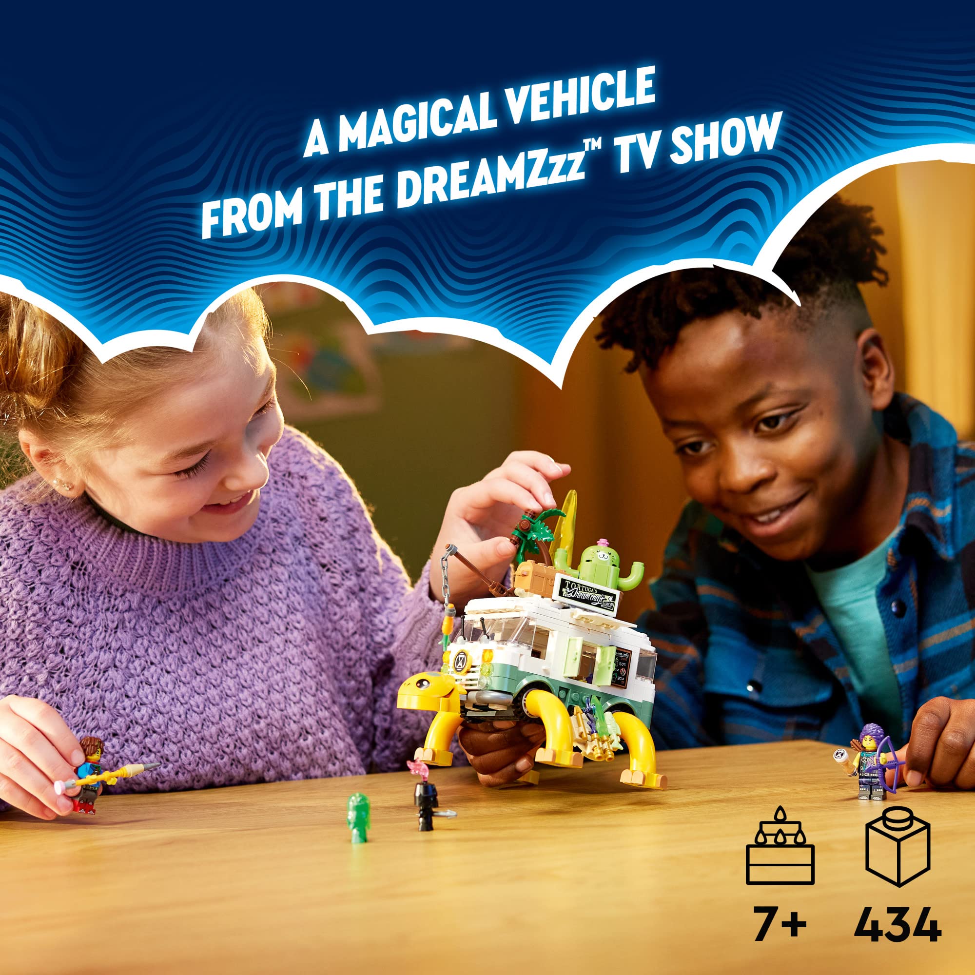 LEGO DREAMZzz Mrs. Castillo’s Turtle Van 71456, 2 in 1 Building Toy and Vehicle Playset with Party Mode or Flying Submarine Mode, Makes a Great Gift Idea for 7 Year Old Kids, Boys, and Girls