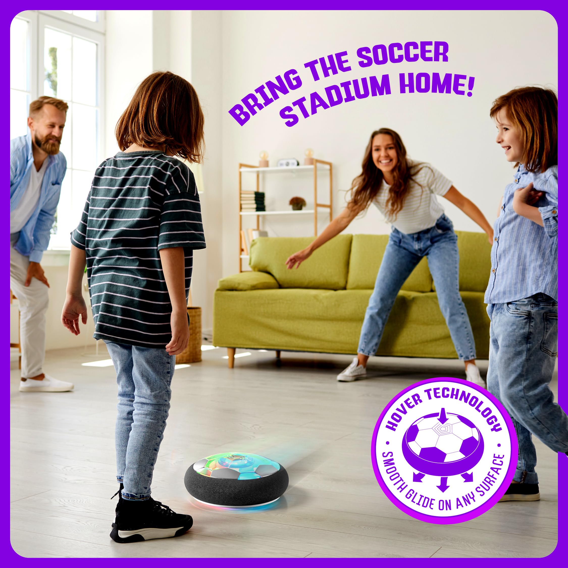 Ninja Blast Hover Soccer Light-Up Ball, Birthday Gift for Boys, Indoor Toy Games, Kids Gifts for Age 5, 6, 7, 8, 9, 10, 11, 12 Years Old, Boy Toys for Age 3 Years and Up.