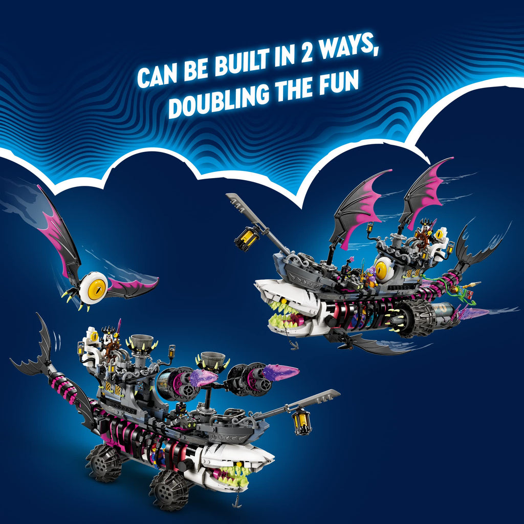 LEGO DREAMZzz Nightmare Shark Ship 71469, Construct The Building Toy Set as a Flying Pirate Ship or a Monster Truck, Includes 4 Minifigures, Shark Toy, Gift for Tweens and Kids Ages 10 and Up
