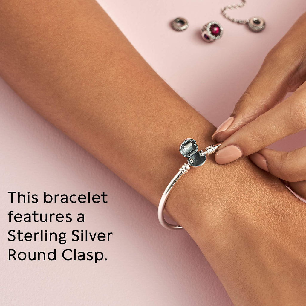 PANDORA Moments Ball Clasp Bangle Bracelet - Gold Bracelet for Women - Sterling Silver - With Gift Box - 6.7