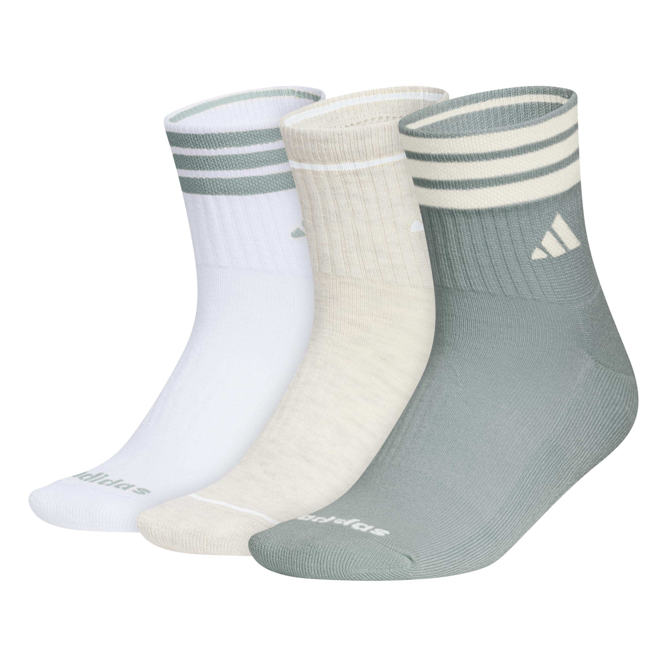 adidas Womens Cushioned Sport High Quarter Socks (3 Pairs) Durable & Comfortable