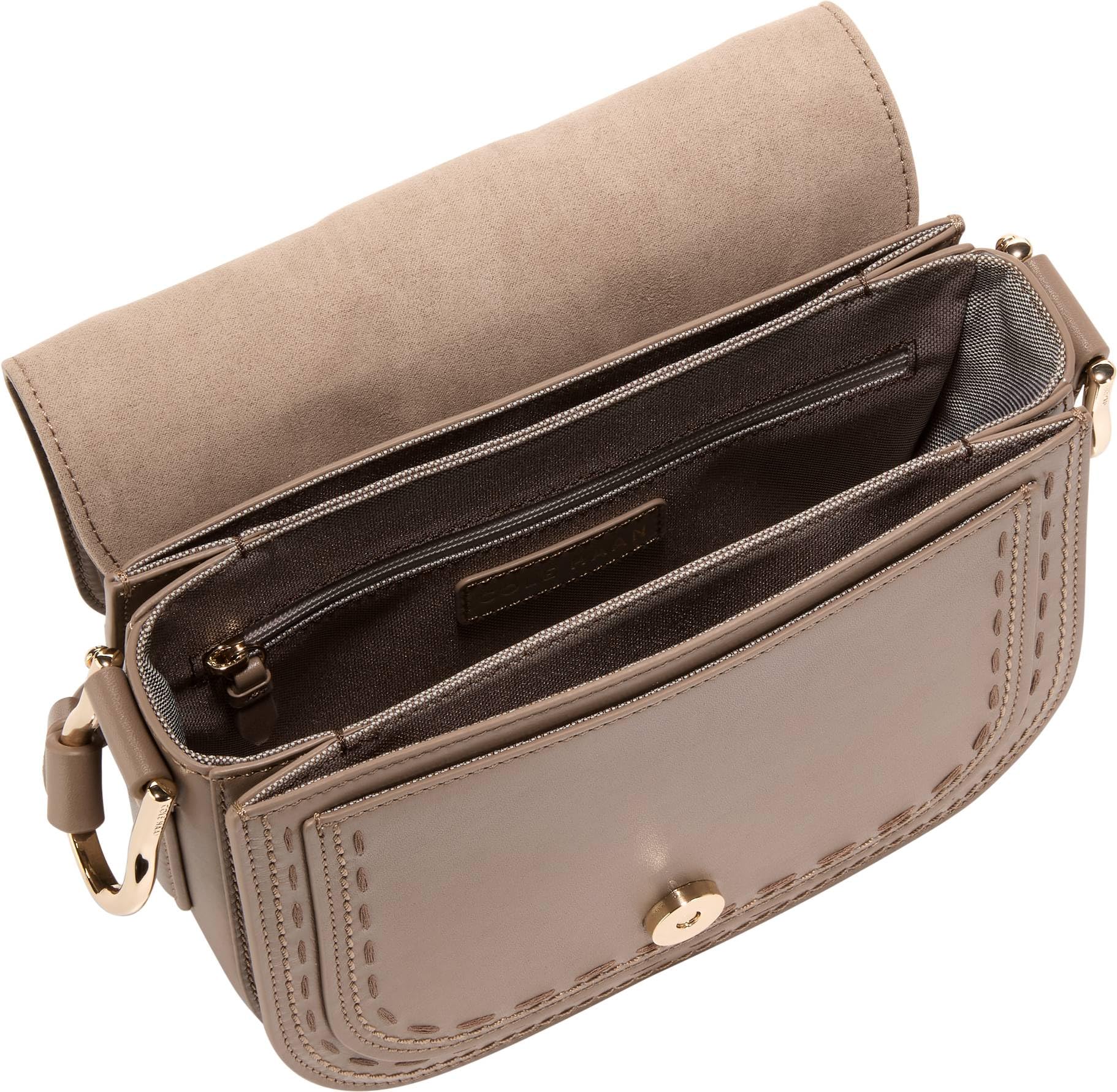 Cole Haan Womens Essential Mini Saddle Bag, Irish Coffee-Whip