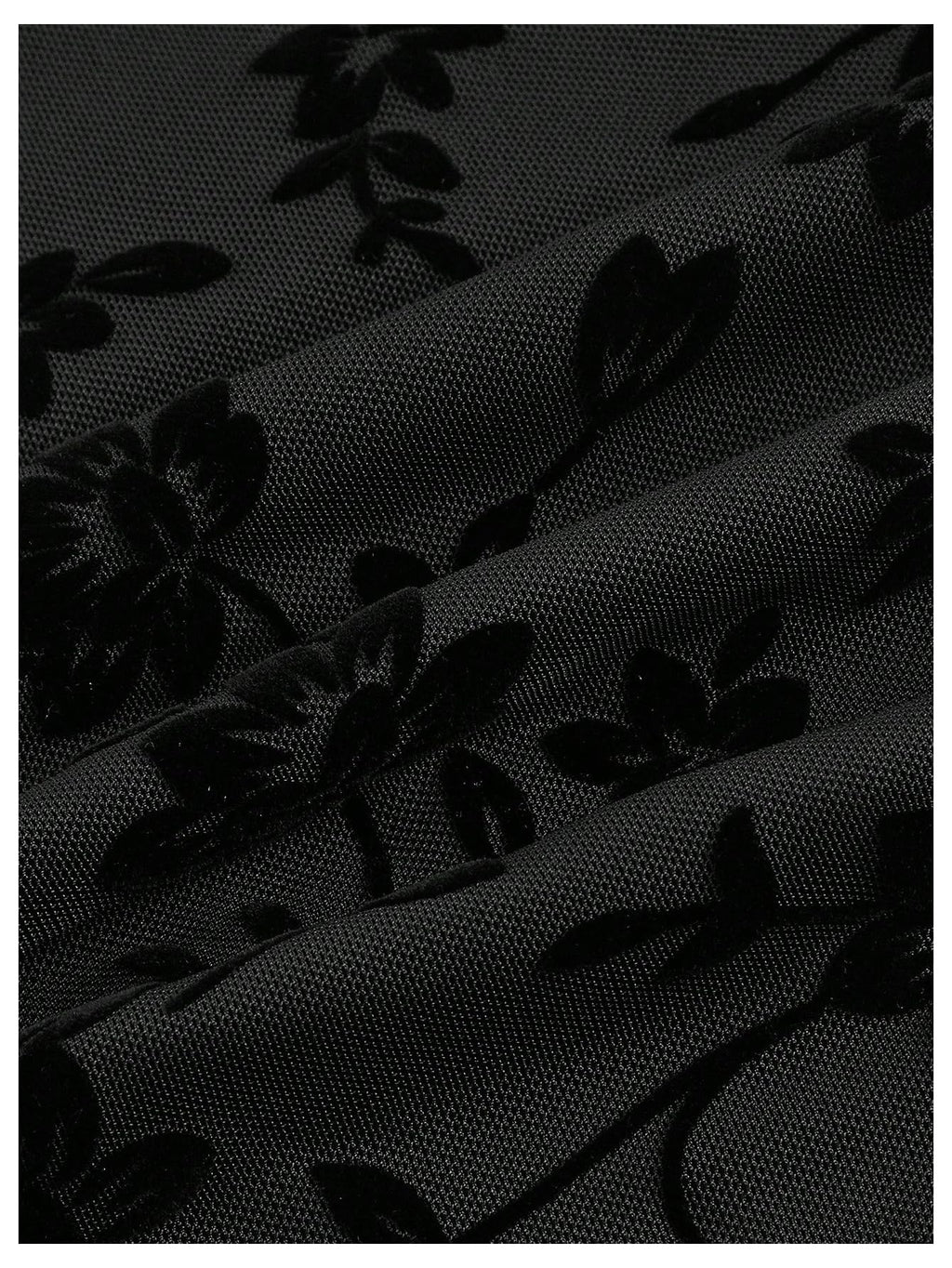 Verdusa Women's Gothic Floral Print Short Cami Dress Tie Front Lettuce Trim Mesh Sleeveless A Line Dresses Black Large