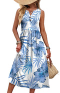 WIHOLL Black Dresses for Women Loose V Neck Button Up Swing Tank Casual Sundresses Boho Hawaiian Floral Floral Viola L