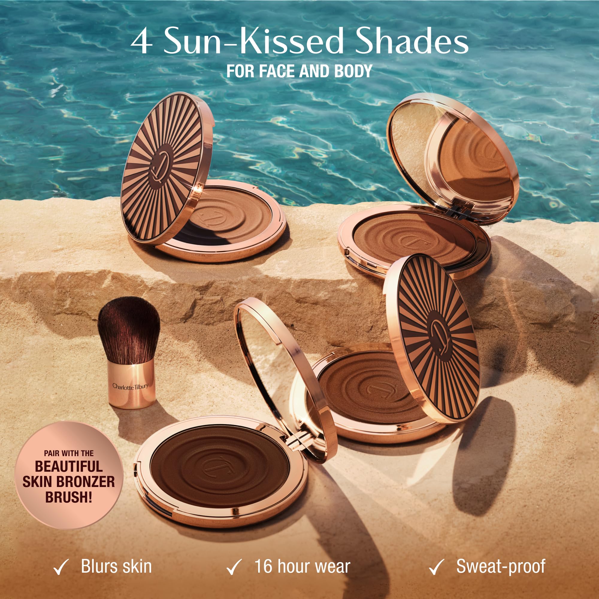 Charlotte Tilbury Beautiful Skin Face Makeup & Body Cream Bronzer - Hydrating Hyaluronic Acid & Pro Vitamin D3 to Blur for a Sun-Kissed Glow - Up to 16Hr Wear, Sweat & Humidity Proof - 1 Fair