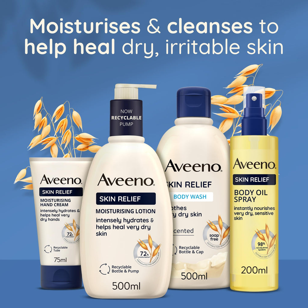 Aveeno Skin Relief Body Oil Spray, With Oat Oil & Jojoba Oil, Suitable For Sensitive Skin, Instantly Nourishes Very Dry, Sensitive Skin, Suitable for a Massage, 200ml