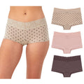 Maidenform Women's Underwear Boy Shorts Pack, 3-Pack, Stretch Cotton Underwear Women Pack, Comfy Boy short Panties for Women