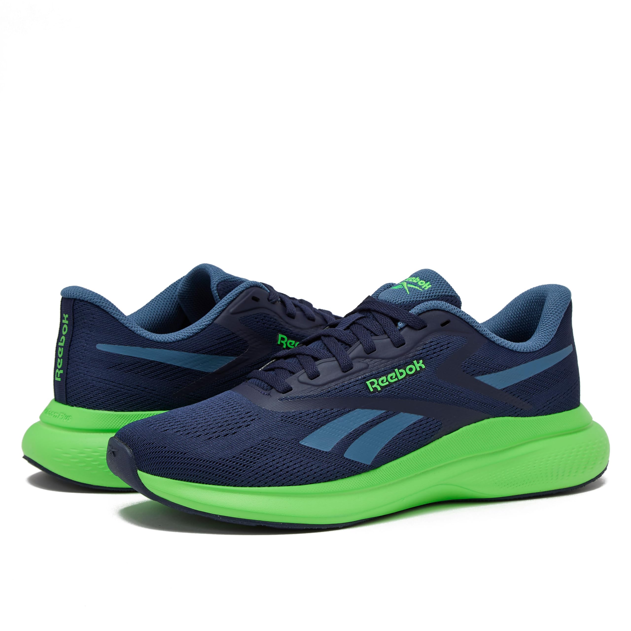 Reebok Energen Run 4 Running Shoes for Men, Lightweight Athletic Mens Sneakers Size 6.5 to 14, White or Black, Vector Navy/Twilight Blue/Solar Lime, 10.5