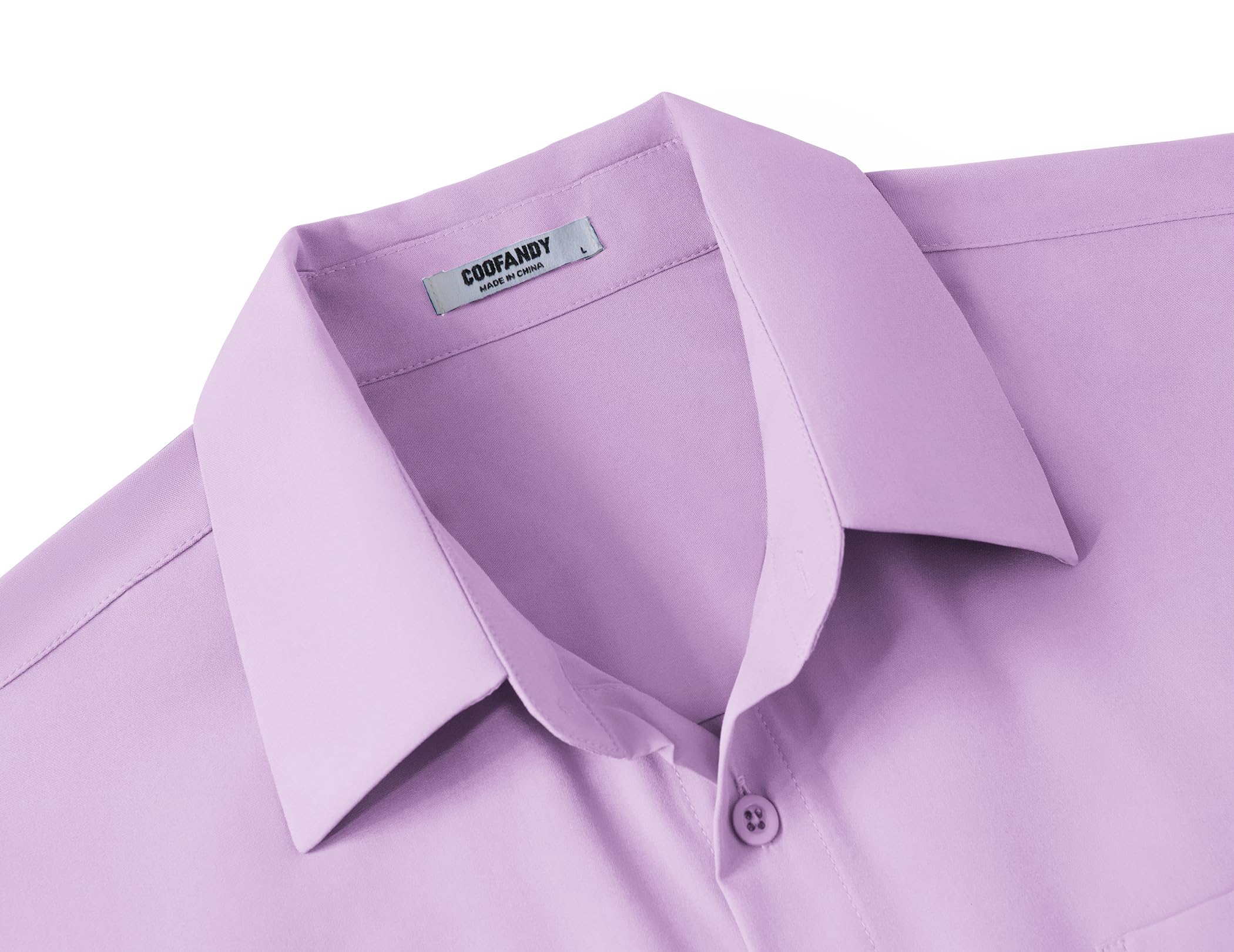 COOFNADY Big & Tall Button Down Shirts for Men Business Casual Short Sleeve Work Shirts Tops with Pockets 5 5X 5XL 5xlt Olive Lavender Light Purple Lilac
