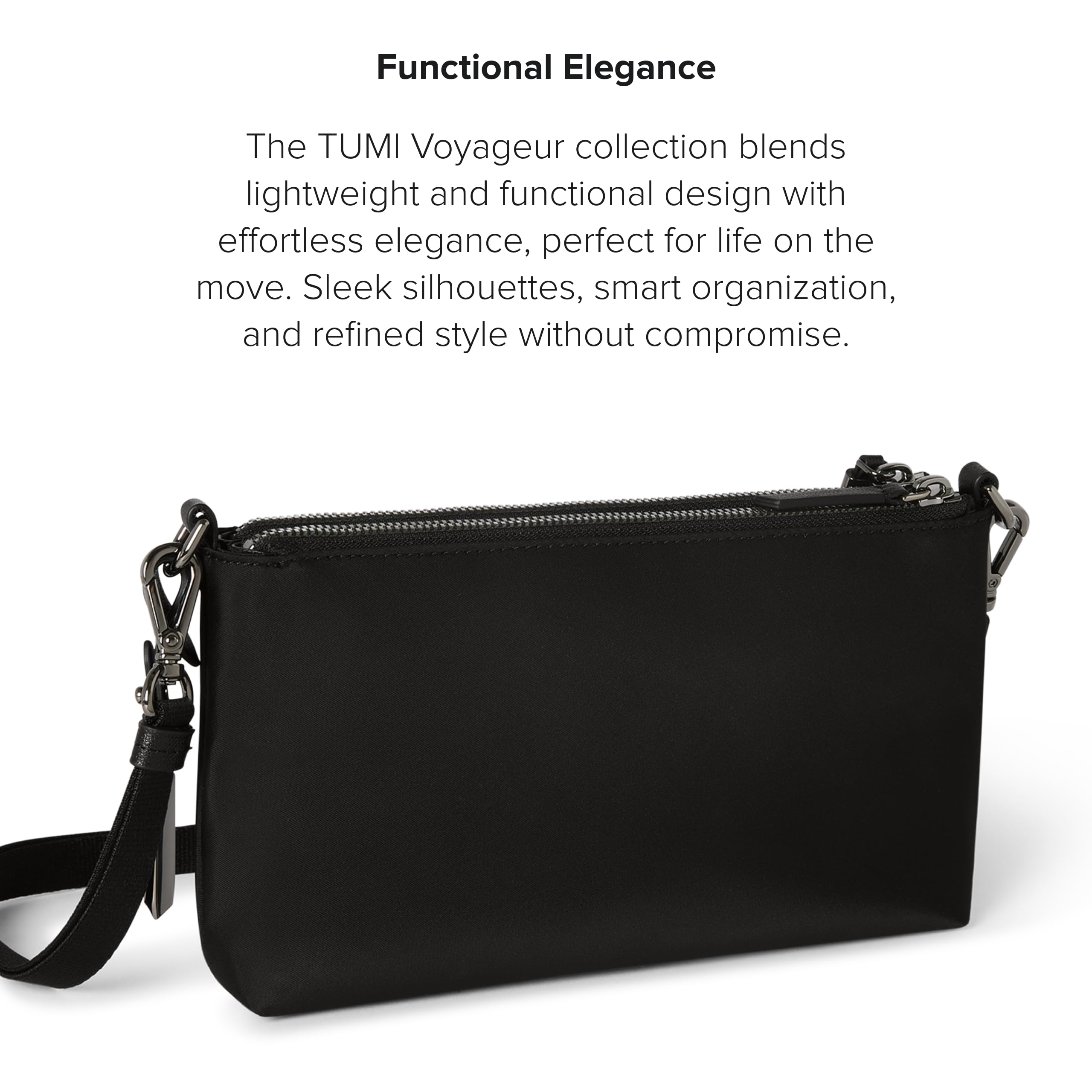 Tumi Womens Adela Crossbody Black/Gunmetal One Size