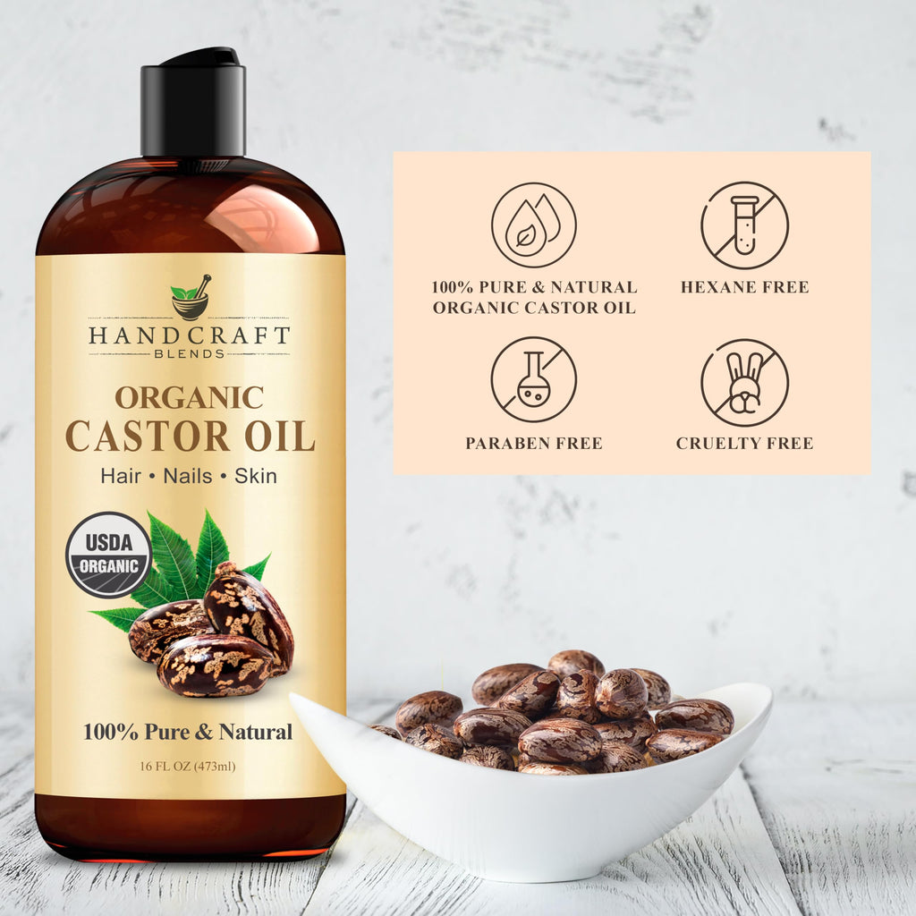 Handcraft Blends Castor Oil Pack Wrap | Organic Castor Oil 16 oz | Reusable Wraps | Durable Comfortable Pack Wraps | Adjustable Elastic Straps | Neck and Stomach