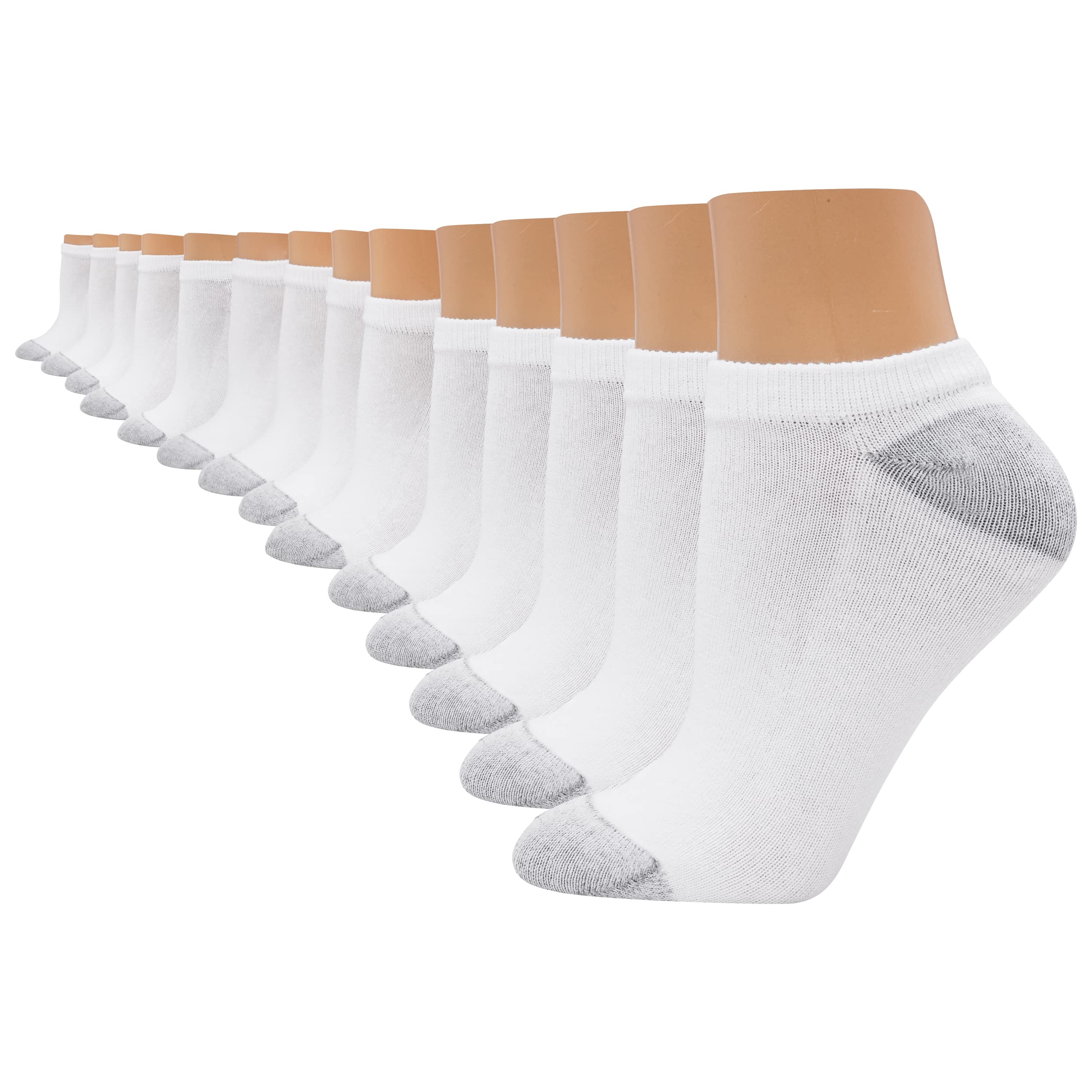 Hanes Womens Value Pack, No Show Soft Moisture-wicking Socks, Available In 10 And 14-packs, White - 14 Pack, 5-9 US