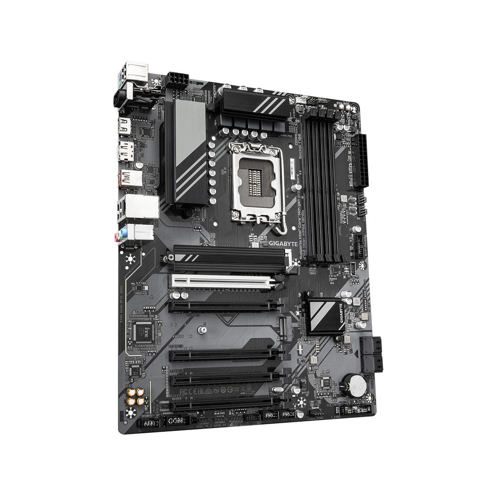 GIGABYTE B760M DS3H WIFI6E GEN5 Intel LGA 1700 mATX Motherboard, Supports Intel Core 14th/13th/12th Gen, DDR5, 6+2+1 Power Phase, 2X M.2, PCIe 5.0, USB-C, WIFI6E, 2.5GbE LAN, PCIe EZ-Latch