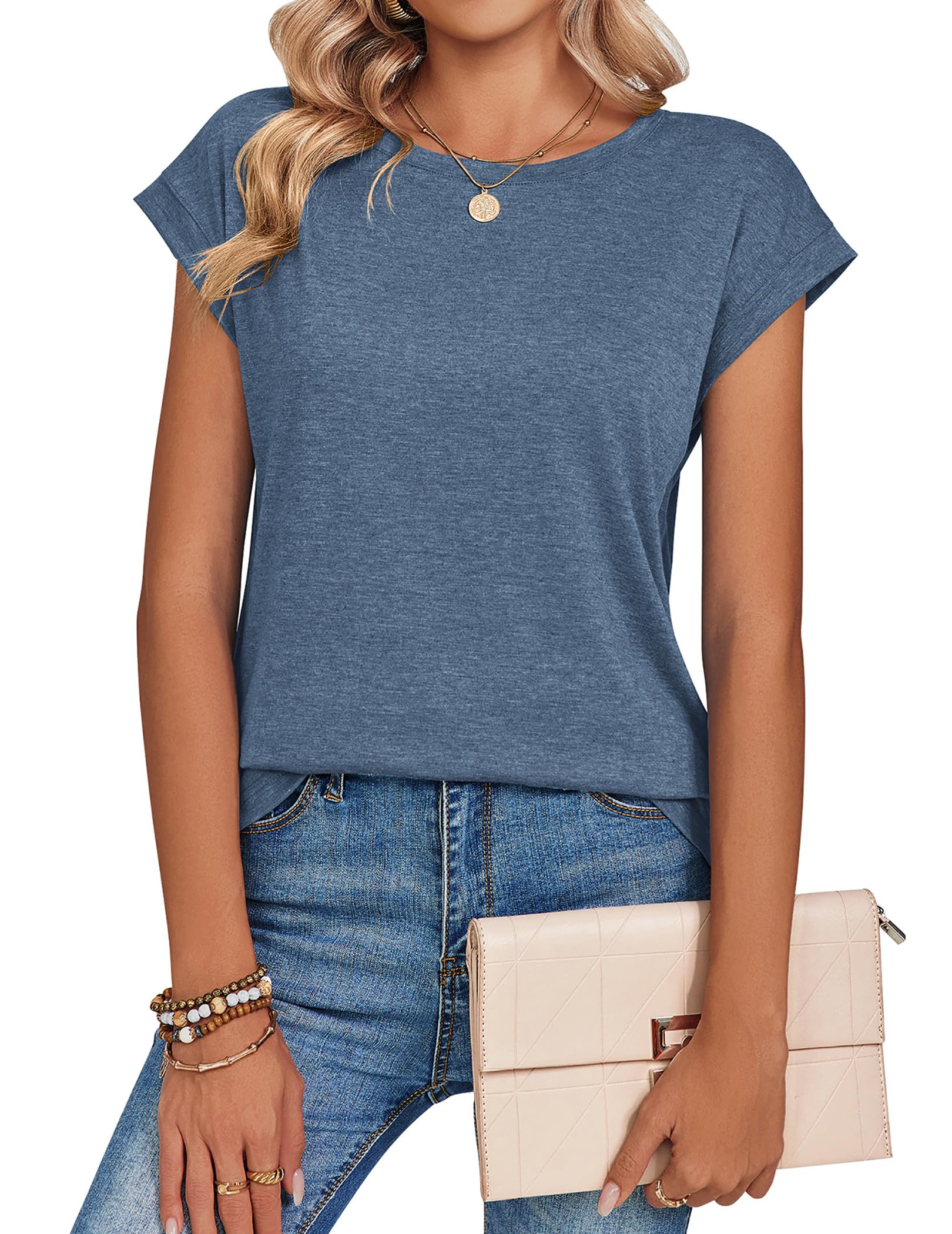 Zeagoo Womens Tops Summer Casual Dress Tee Shirts Business Dressy Spring Fashion Outfits Trendy Clothes