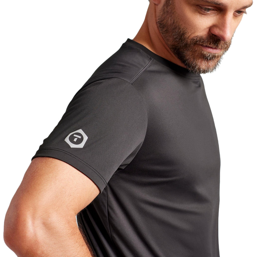 TRUEWERK B1 Sun Short Sleeve Tee for Men, Sun Protection Shirts, Moisture Wicking, UPF +50 Thermo Regulating Shirt, Black, XL