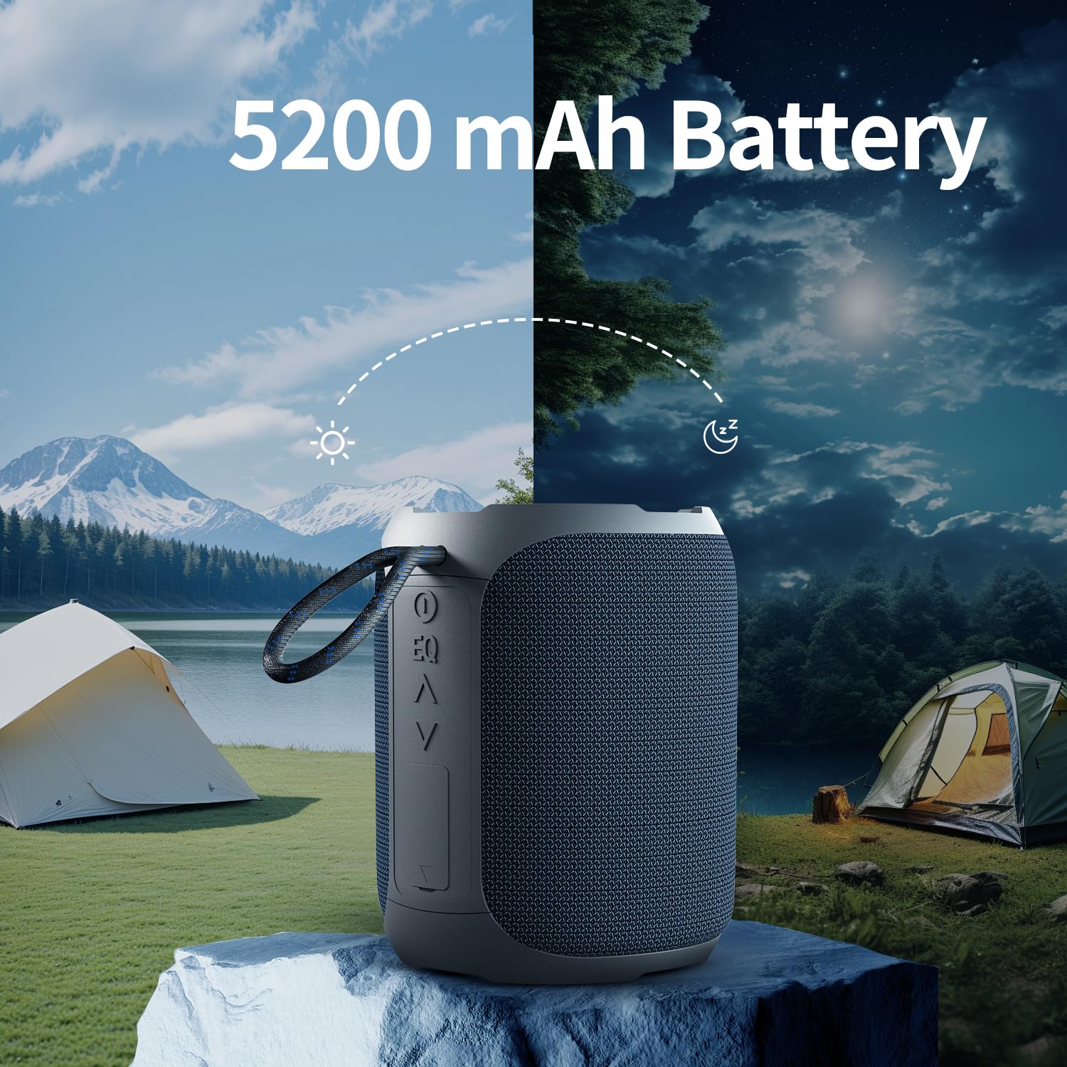 YEAHBOX Portable Bluetooth Speaker, Bluetooth 5.3 40W Wireless Stereo with Deep Bass, RGB Lights, IPX7 Waterproof, Long-Lasting Battery, TWS Pairing for Outdoor, Party, Shower & Home