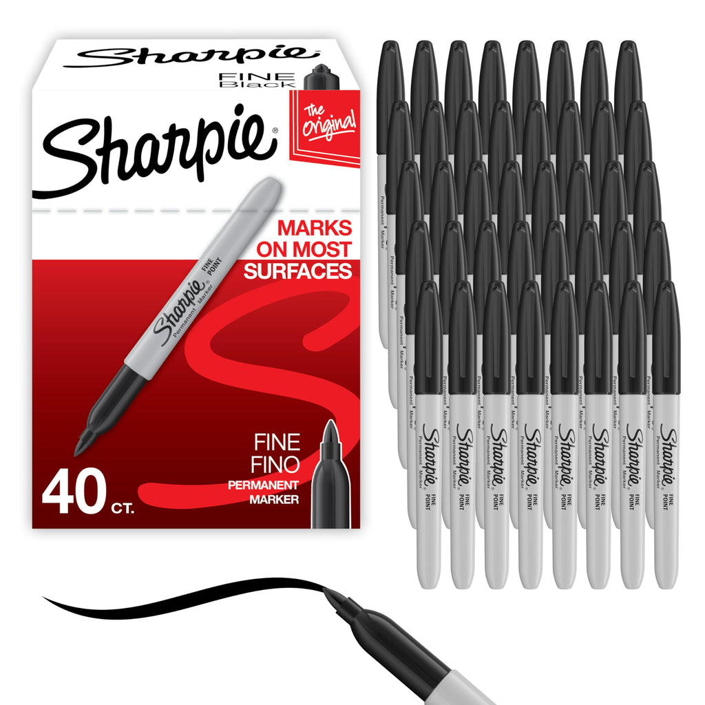 Sharpie Fine Point Permanent Marker, 40 Count - Writing, Journaling, Note-Taking, Teacher Supplies, Office, Back to School