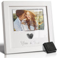 You & Me Thumbprint Picture Frame with Ink Kit, Anniversary Wedding Gifts for Couples, Fingerprint Heart Photo Frame for Wedding, Engagement, Bridal Shower, Wedding Anniversary & Valentine’s Day Gift(White)