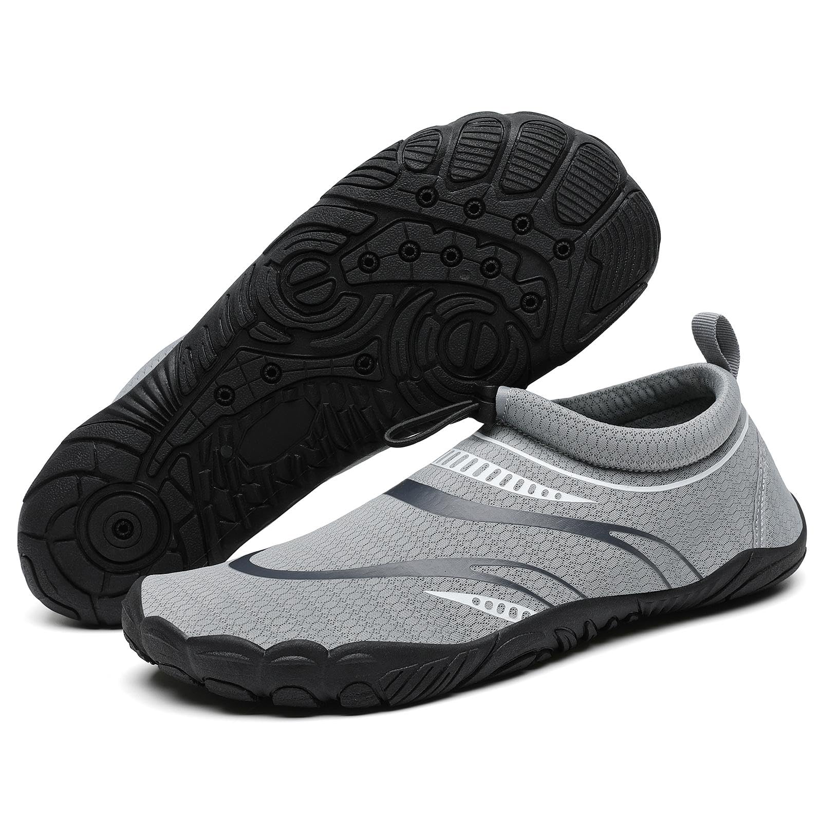 Mishansha Water Shoes Men Quick Dry Swim Shoes for Men Lightweight Non-Slip Aqua Beach Smoky Grey-E0153 12.5 Women/10.5 Men