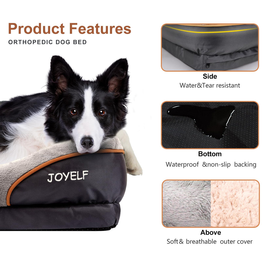 JOYELF XXLarge Memory Foam Dog Bed, Orthopedic Dog Bed & Sofa with Removable Washable Cover for Large Dogs