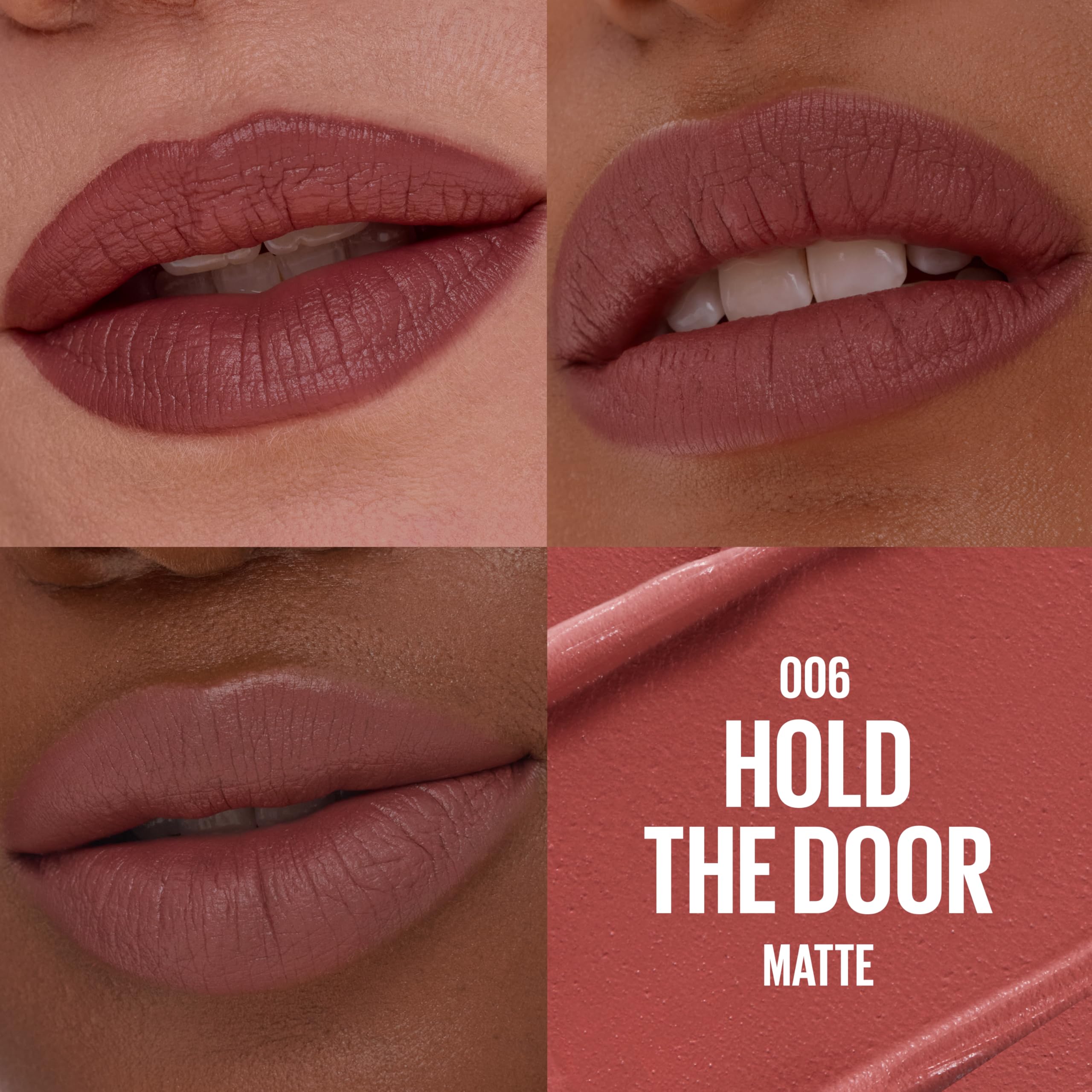 MAYBELLINE Serum Lipstick, Hydrating Lip Makeup with 8HRs of Lip Plumping Moisture with Hyaluronic Acid + Oil Blend, Hold The Door (Midtone Mauve Matte)