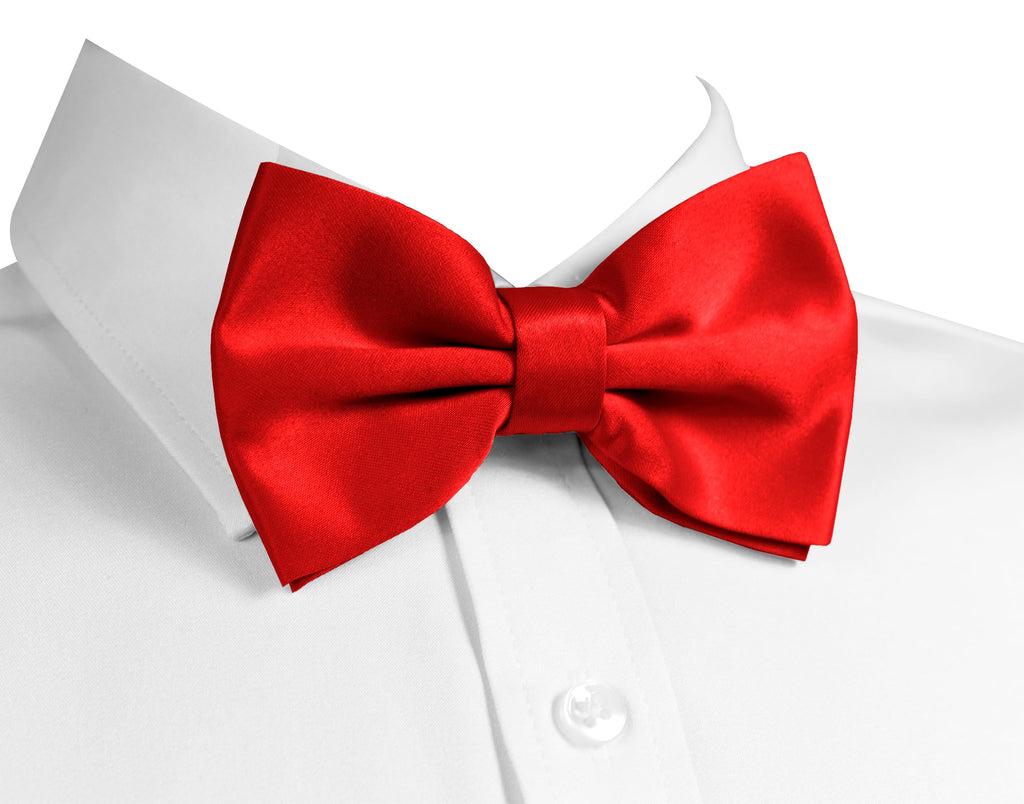 trilece Bow Ties for Men - Men's Solid Pre-tied Clip on Bowties for Formal Wear - Adjustable Bow Tie - Bow ties for Woman (Red)