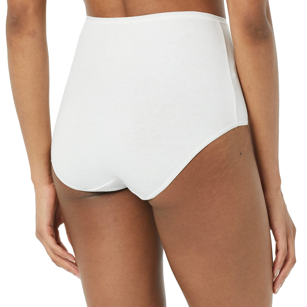 Amazon Essentials Women's Breathable Cotton High Waisted Full Coverage Underwear, Pack of 6, Black/Grey Heather/White, X-Large